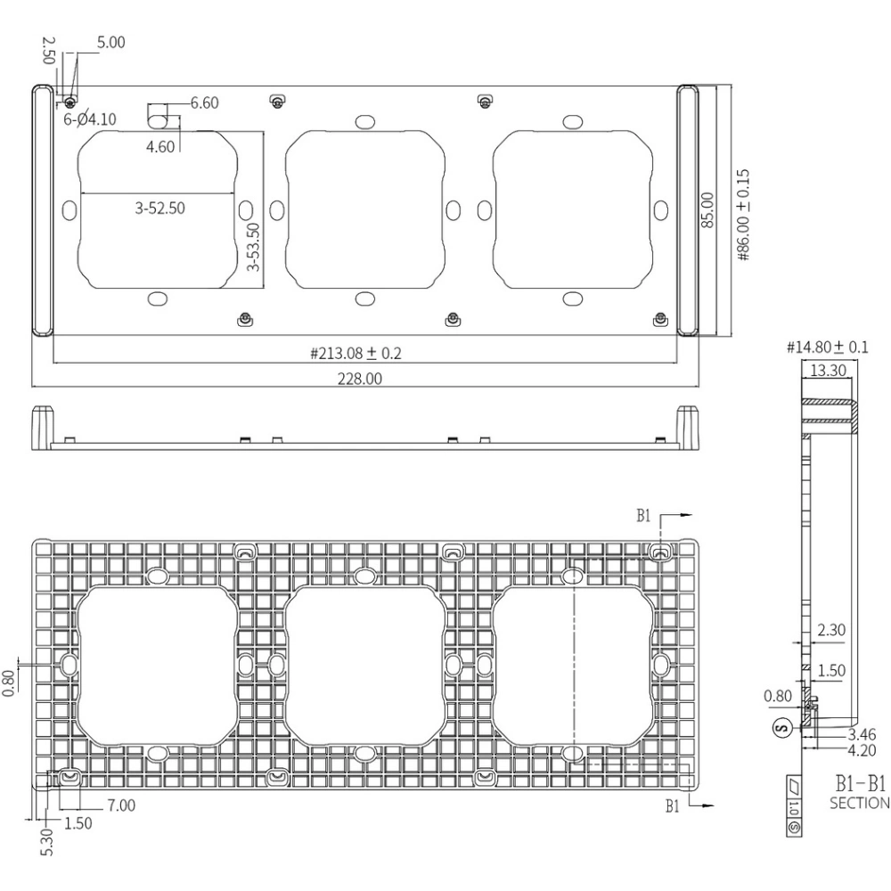Hurtownia GSM - Ramă de montaj triplu Sonoff pentru instalarea comutatoarelor de perete - SNF136 - {ean13} - Hurt