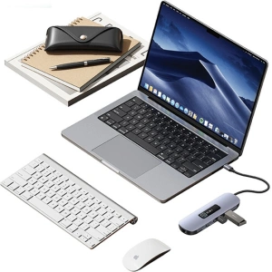 Hurtownia GSM - Adaptor USAMS US-SJ644 HUB 10w1 USB-C / 3xUSB-A 3.0, TF, SD, USB-C, HDMI, RJ45, VGA PD100W gri/întunecat - USA1010 - {ean13} - Hurt