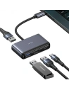 Adapter USAMS US-SJ627 HUB 4w1 USB-C / 2xUSB-A 2.0, USB-A 3.0, USB-C grau/dunkelgrau