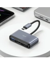Hurtownia GSM - Adapter USAMS US-SJ627 HUB 4w1 USB-C / 2xUSB-A 2.0, USB-A 3.0, USB-C grau/dunkelgrau - USA1011 - {ean13} - Hurt