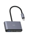 Wholesale USAMS US-SJ627 HUB 4w1 USB-C / 2xUSB-A 2.0,USB-A 3.0,USB-C dark grey - USA1011 - {ean13} - Hurt
