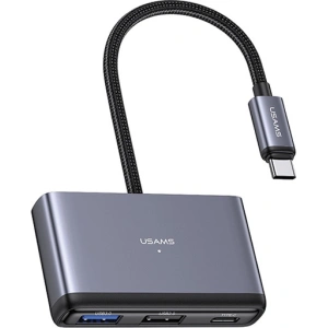 Hurtownia GSM - USAMS US-SJ628 HUB 5w1 USB-C / USB-A 2.0, USB 3.0, USB-C, TF, SD szürke/sötétszürke - USA1012 - {ean13} - Hurt