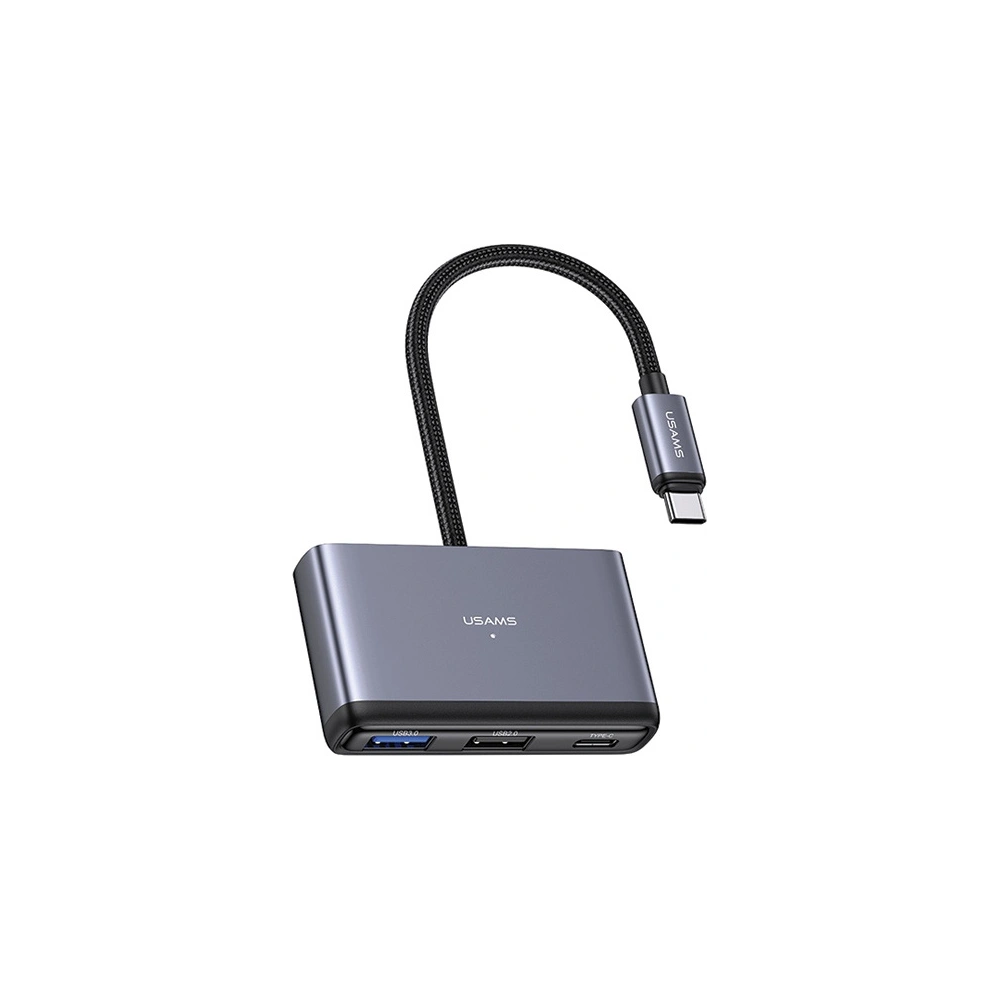 Hurtownia GSM - USAMS US-SJ628 HUB 5w1 USB-C / USB-A 2.0, USB 3.0, USB-C, TF, SD szürke/sötétszürke - USA1012 - {ean13} - Hurt