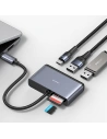 Wholesale USAMS US-SJ628 HUB 5w1 USB-C / USB-A 2.0,USB 3.0,USB-C,TF,SD dark grey - USA1012 - {ean13} - Hurt