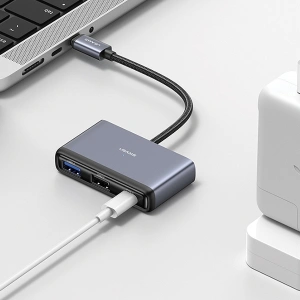 Hurtownia GSM - USAMS US-SJ628 HUB 5w1 USB-C / USB-A 2.0, USB 3.0, USB-C, TF, SD szürke/sötétszürke - USA1012 - {ean13} - Hurt