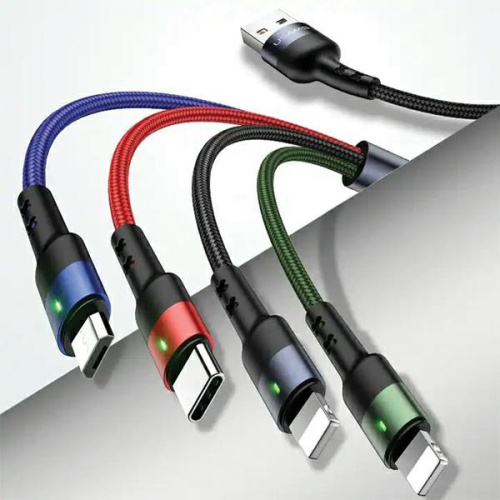 Usams Distributor - 6958444965260 - USA1016 - USAMS US-SJ317 4-in-1 cable USB-A / microUSB, USB-C, 2xLightning Fast Charge 2A 1.2m - B2B homescreen