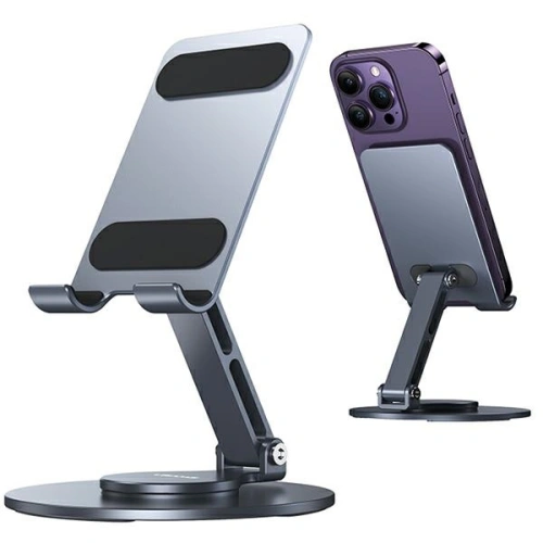 Rotacyjny uchwyt biurkowy na telefon / tablet USAMS US-ZJ074 szary/space grey