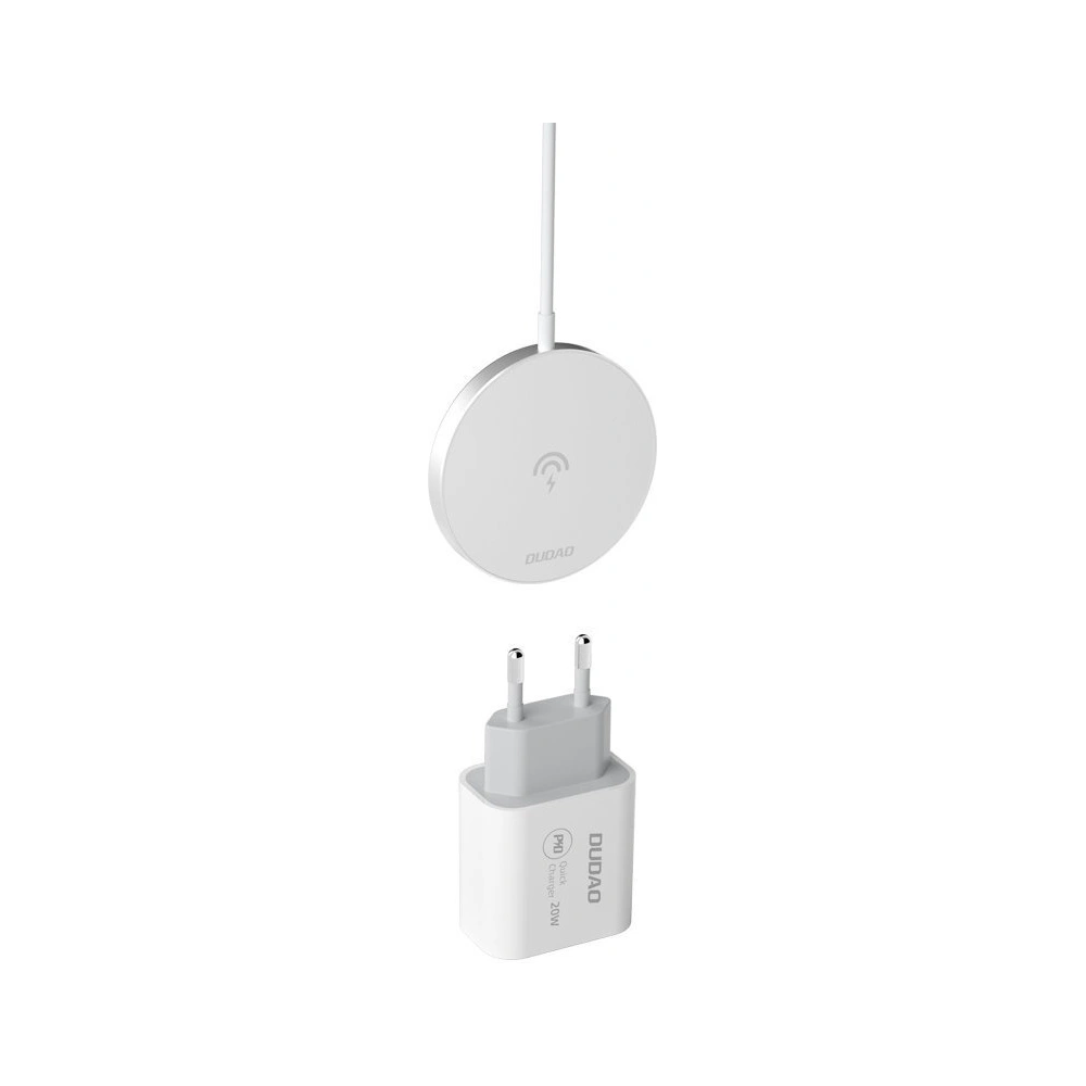Hurtownia GSM - 20W-os hálózati töltő + 15W-os induktív MagSafe Dudao A12XS fehér - DDA298 - {ean13} - Hurt