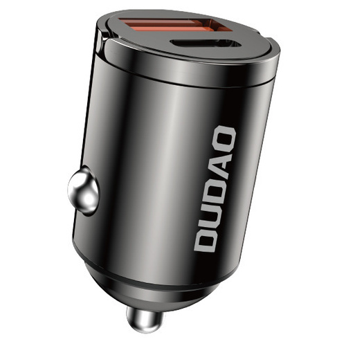 Dudao Distributor - 6973687248710 - DDA302 - Dudao R3MAX USB-A, USB-C 48W QC PD car charger black - B2B homescreen