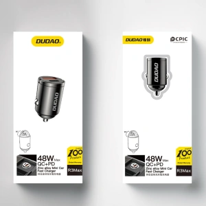 Hurtownia GSM - Auto nabíječka Dudao R3MAX USB-A, USB-C 48W QC PD černá - DDA302 - {ean13} - Hurt