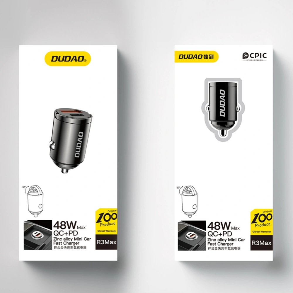 Hurtownia GSM - Auto nabíječka Dudao R3MAX USB-A, USB-C 48W QC PD černá - DDA302 - {ean13} - Hurt