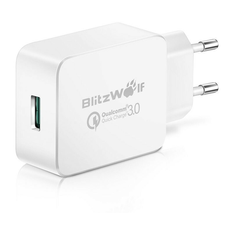 Hurtownia BlitzWolf - 5907489600637 - BLZ130WHT - Ładowarka sieciowa USB BlitzWolf BW-S5 Quick Charge 3.0 18W (biała) - B2B homescreen