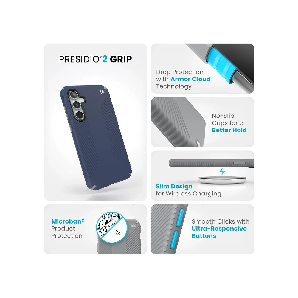 Hurtownia GSM - Etui Speck Presidio2 Grip Samsung Galaxy S23 FE (Pobřežní modrá/Černá/Bílá) - SPK584 - {ean13} - Hurt
