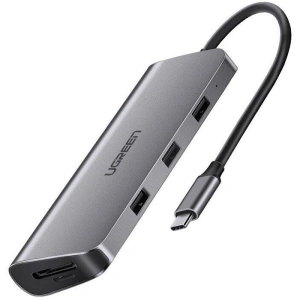 Adapter hub 9w1 UGREEN USB-C do HDMI 4K, 3x USB 3.0, Typ-C PD, RJ45, SD, Micro SD, VGA