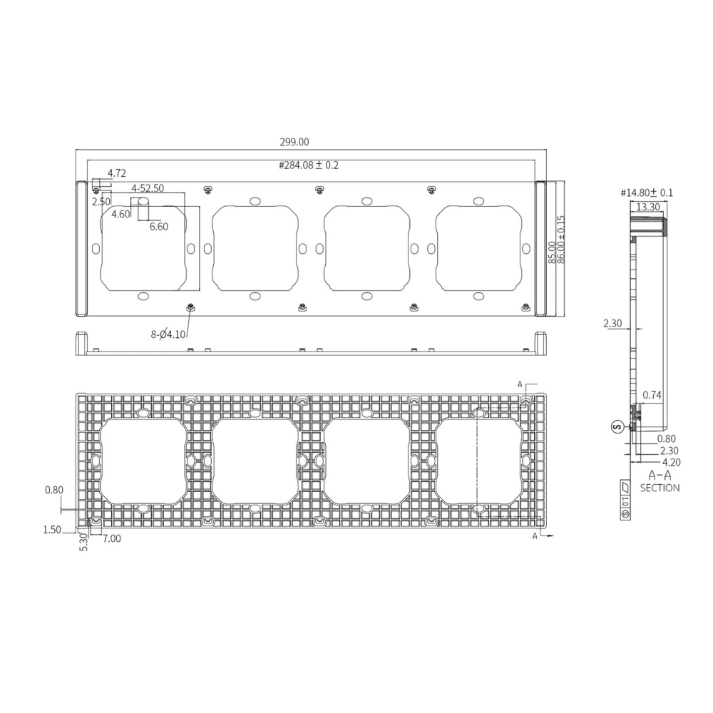 Hurtownia GSM - Poczwórná montážní rámeček Sonoff pro instalaci nástěnných přepínačů - SNF137 - {ean13} - Hurt