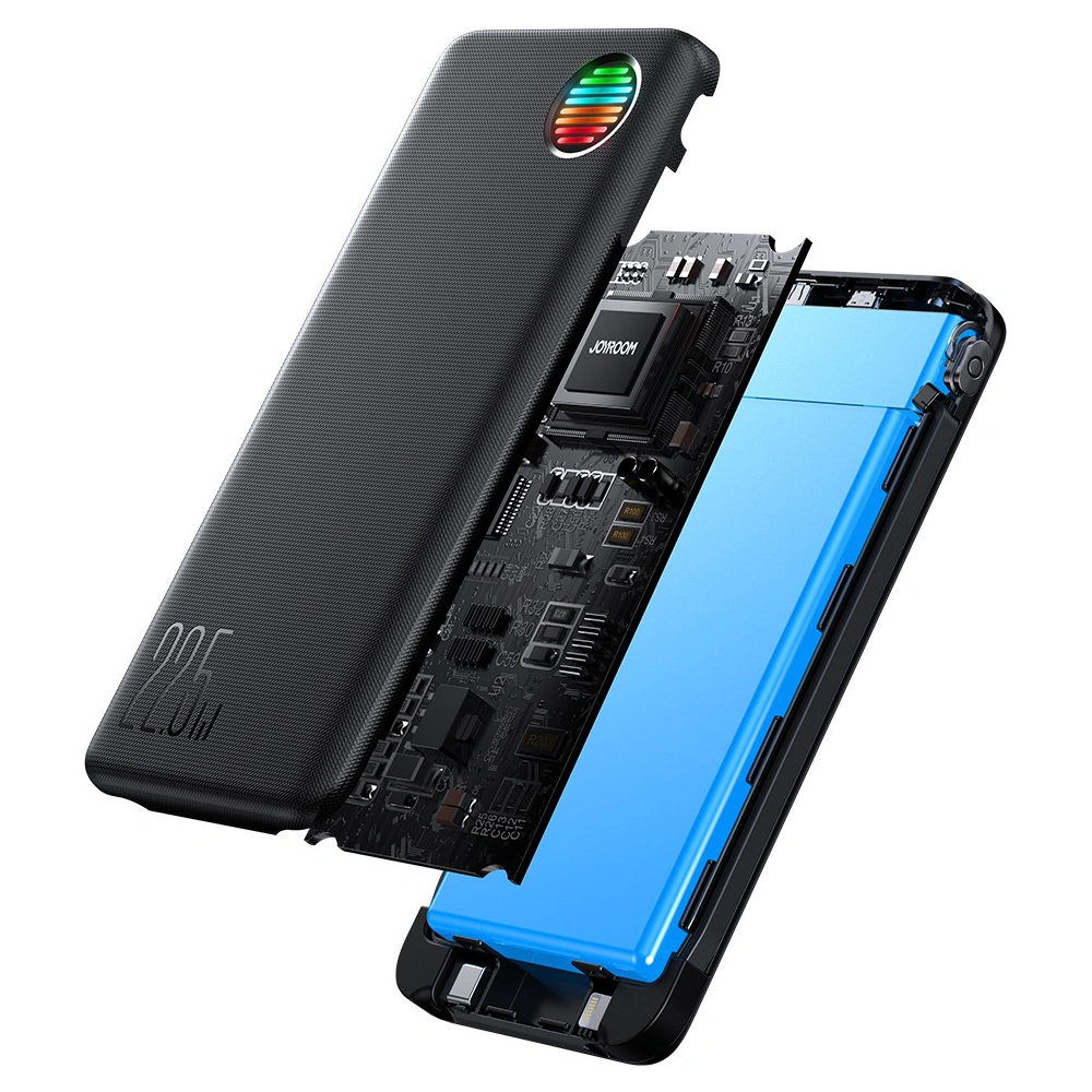Hurtownia GSM - Powerbank Joyroom JR-L014 10000mAh 22.5W + cabluri USB-C și Lightning integrate + cablu USB-A / USB-C de 25cm negru - JYR939 - {ean13} - Hurt