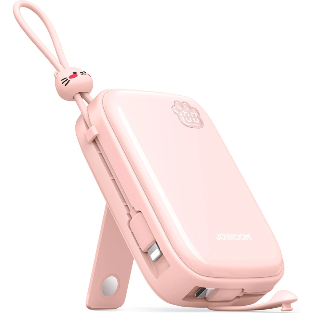 Hurtownia GSM - Powerbank Joyroom Cutie Series JR-L008 Plus 20000mAh 22.5W + beépített USB-C, Lightning kábelek + USB-A / USB-C 25cm rózsaszín - JYR940 - {ean13} - Hurt