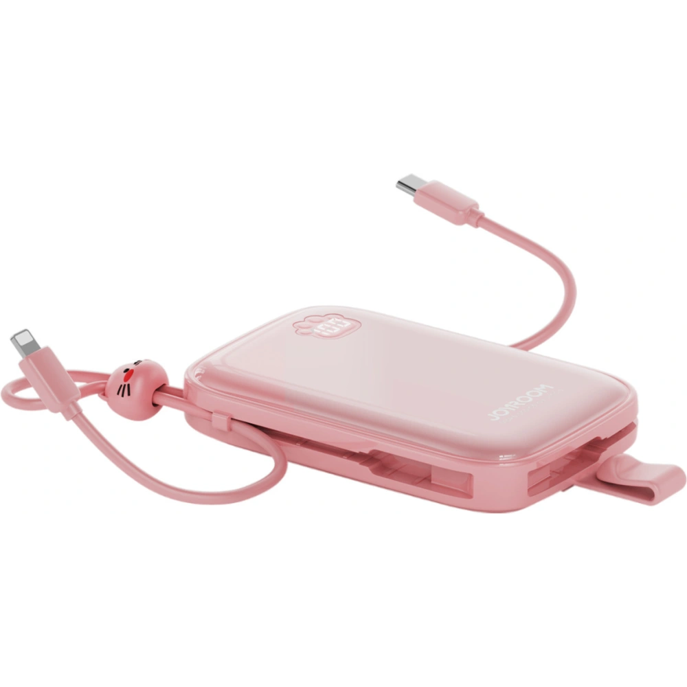 Hurtownia GSM - Powerbank Joyroom Cutie Series JR-L008 Plus 20000mAh 22.5W + beépített USB-C, Lightning kábelek + USB-A / USB-C 25cm rózsaszín - JYR940 - {ean13} - Hurt
