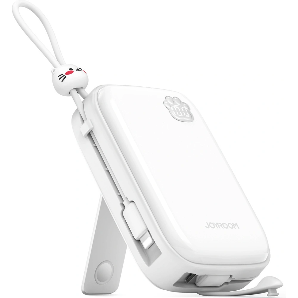 Hurtownia GSM - Powerbank Joyroom Cutie Series JR-L008 Plus 20000mAh 22.5W + beépített USB-C, Lightning kábelek + USB-A / USB-C 25cm fehér kábel - JYR941 - {ean13} - Hurt