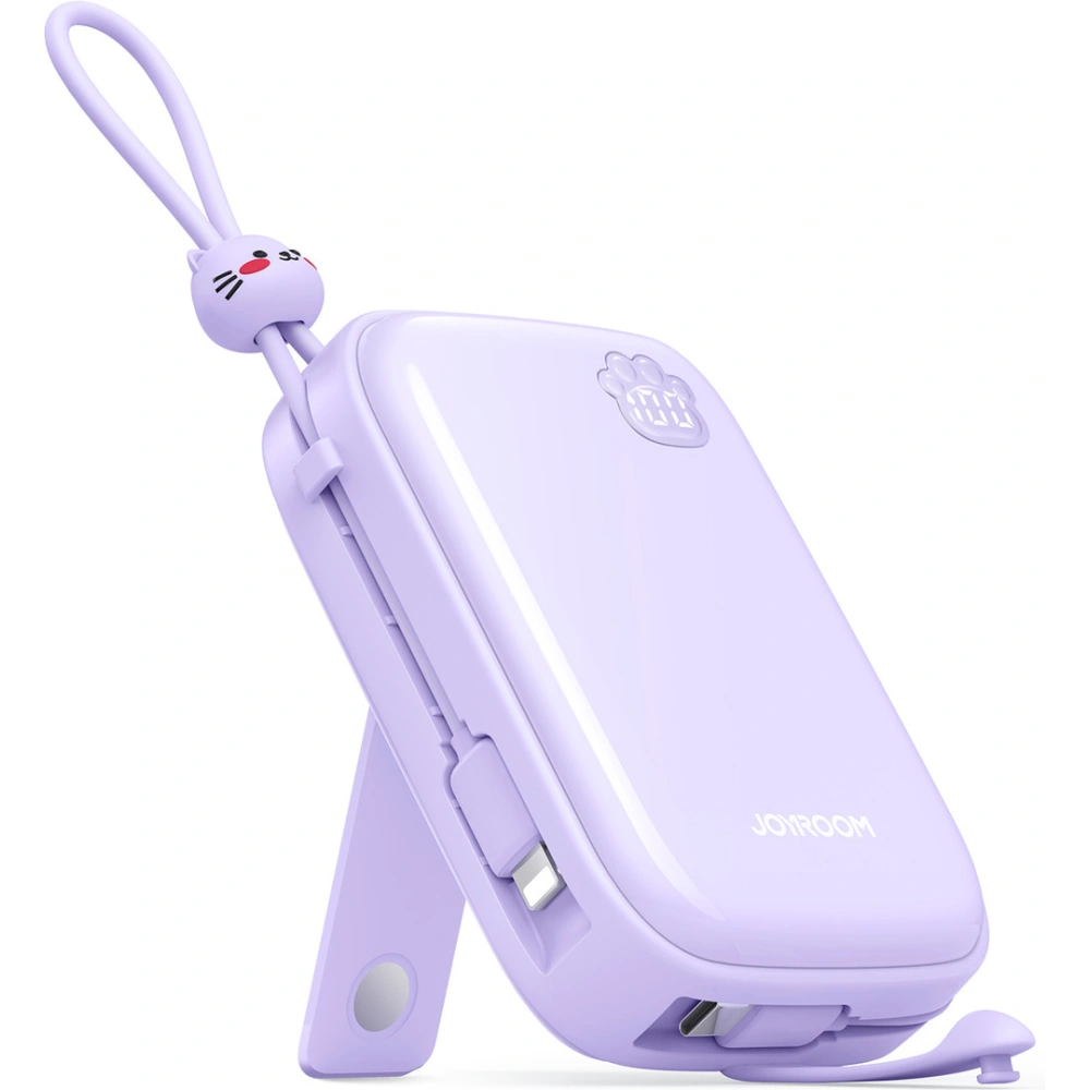 Hurtownia GSM - Powerbank Joyroom Cutie Series JR-L008 Plus 20000mAh 22.5W + integrierte USB-C, Lightning-Kabel + USB-A / USB-C Kabel 25cm lila - JYR942 - {ean13} - Hurt