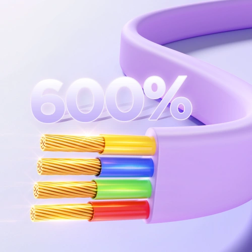 Kabel 3w1 Joyroom Colorful Series S-A40 USB-A / USB-C, Lightning, microUSB 1m fioletowy