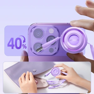 Hurtownia GSM - Kábel 3w1 Joyroom Színes Sorozat S-A40 USB-A / USB-C, Lightning, microUSB 1m lila - JYR944 - {ean13} - Hurt