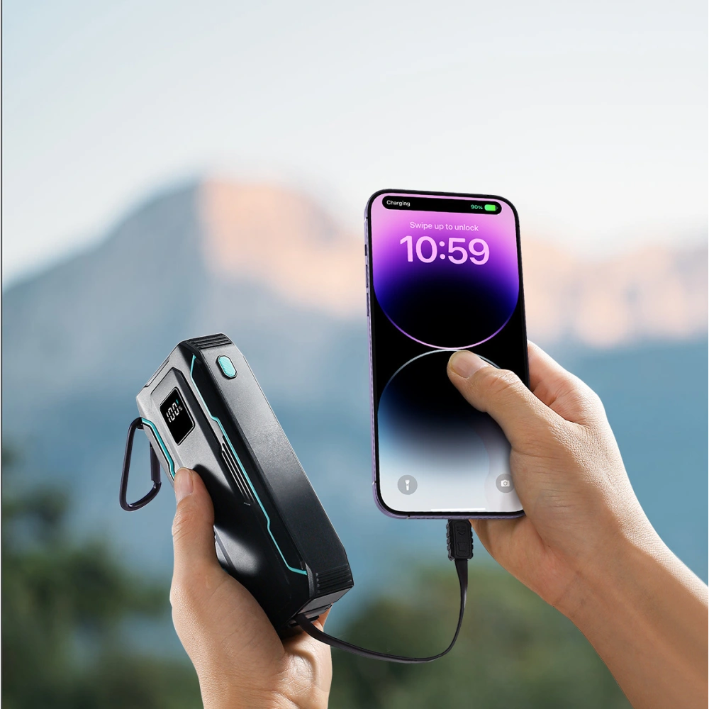 Hurtownia GSM - Powerbank Joyroom JR-L018 20000mAh 22.5W + beépített USB-C, Lightning kábelek fekete - JYR945 - {ean13} - Hurt