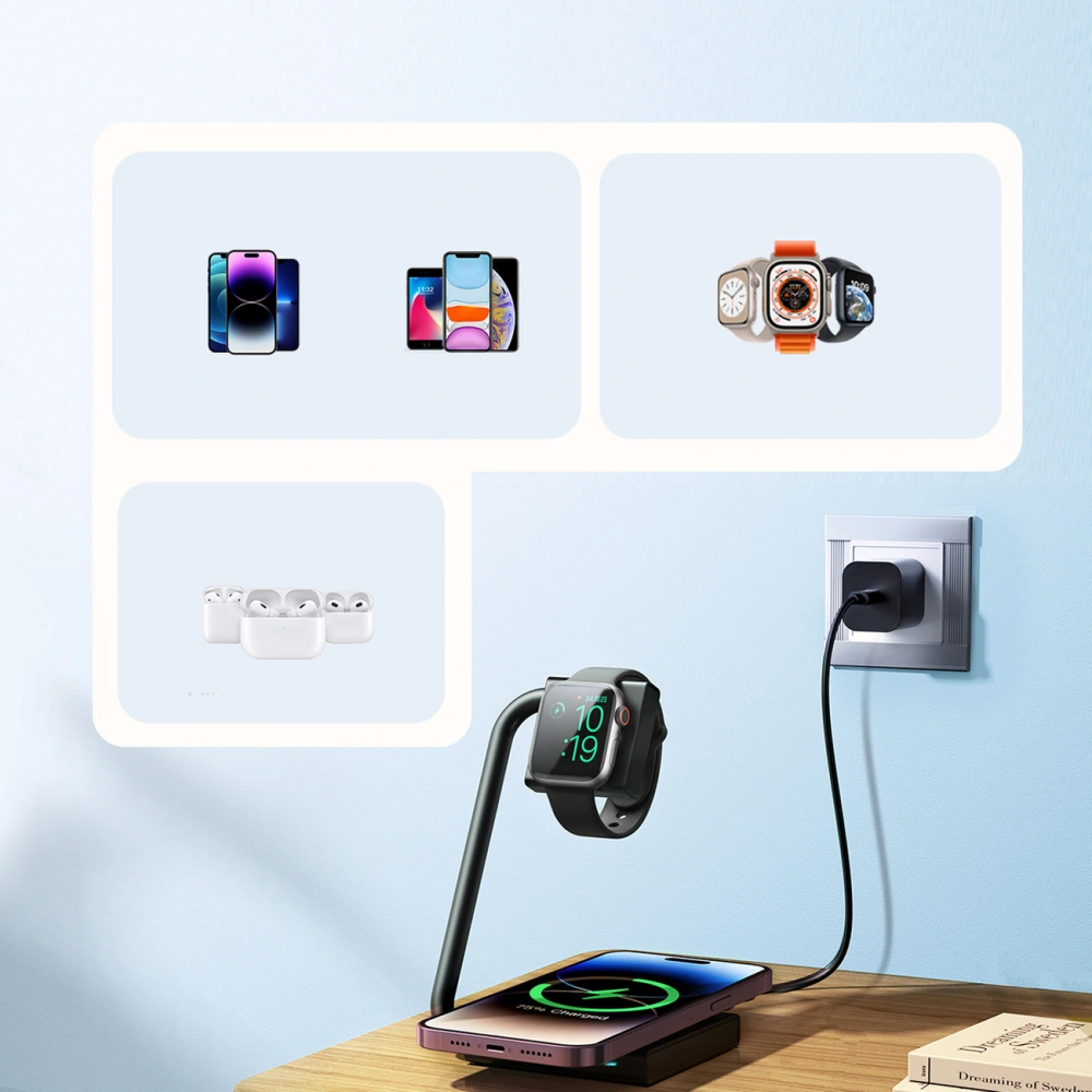 Hurtownia GSM - Indukční nabíječka 2w1 Joyroom JR-WQN05 15W MagSafe Qi černá - JYR946 - {ean13} - Hurt