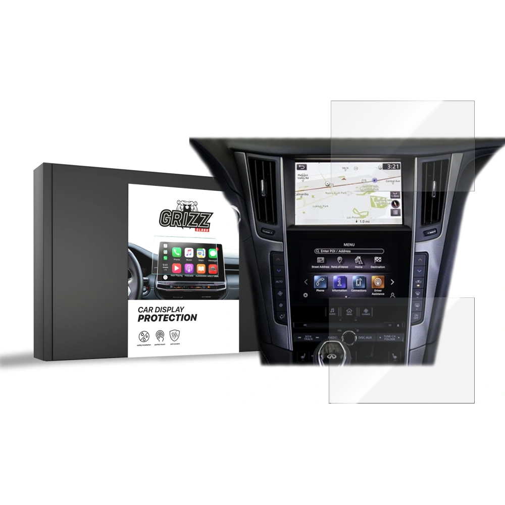 Wholesale Ceramic GrizzGlass CarDisplay Protection Infiniti Q60 2017-2020 [2in1] - GRZ7714 - {ean13} - Hurt