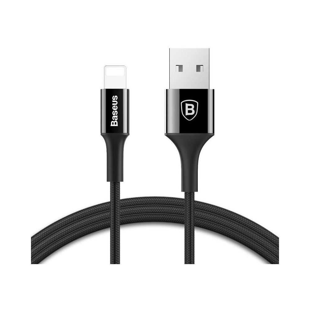 Hurtownia GSM - Kabel Lightning Baseus z podświetlanym złączem 1m (czarny) - BSU590BLK - {ean13} - Hurt