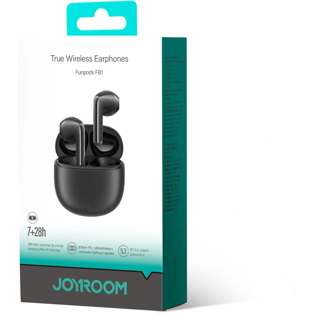 Hurtownia GSM - Vezeték nélküli fülhallgató Joyroom Funpods Series JR-FB1 TWS Bluetooth 5.3 fekete - JYR948 - {ean13} - Hurt