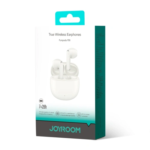 Słuchawki bezprzewodowe douszne Joyroom Funpods Series JR-FB1 TWS Bluetooth 5.3 beżowe