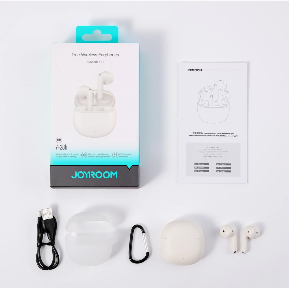 Hurtownia GSM - Drahtlose In-Ear-Kopfhörer Joyroom Funpods Series JR-FB1 TWS Bluetooth 5.3 beige - JYR949 - {ean13} - Hurt