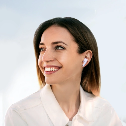 Słuchawki bezprzewodowe douszne Joyroom Funpods Series JR-FB1 TWS Bluetooth 5.3 fioletowe