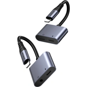 Wholesale Joyroom SY-L01 DAC adapter 2in1 Lightning / Lightning, mini jack 3.5mm black - JYR951 - {ean13} - Hurt