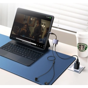 Hurtownia GSM - Adapter DAC 2w1 Joyroom SY-L01 Lightning / Lightning, mini jack 3.5mm schwarz - JYR951 - {ean13} - Hurt