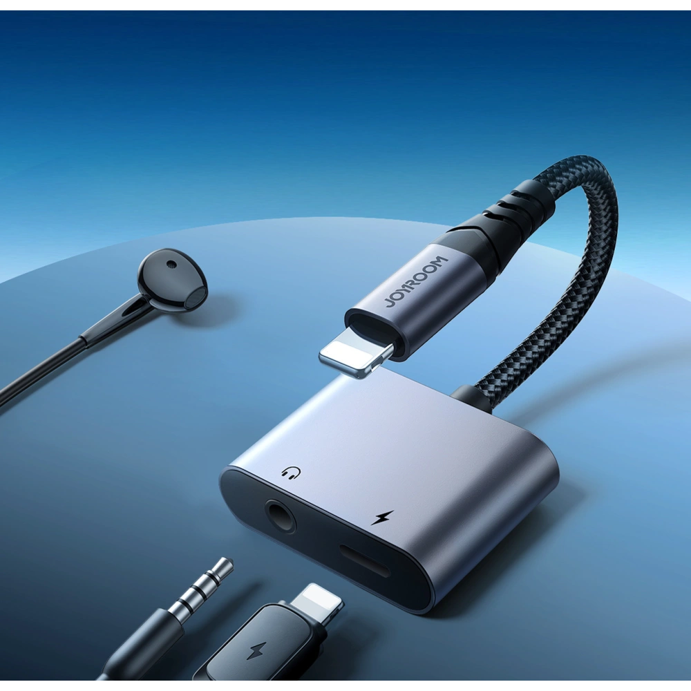Hurtownia GSM - DAC adapter 2w1 Joyroom SY-L01 Lightning / Lightning, mini jack 3.5mm fekete - JYR951 - {ean13} - Hurt