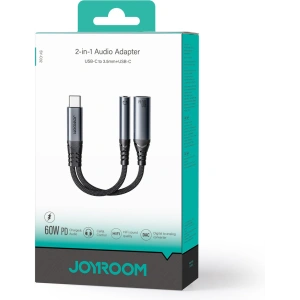 Wholesale Joyroom SY-C02 DAC adapter 2in1 USB-C / USB-C, mini jack 3.5mm black - JYR954 - {ean13} - Hurt