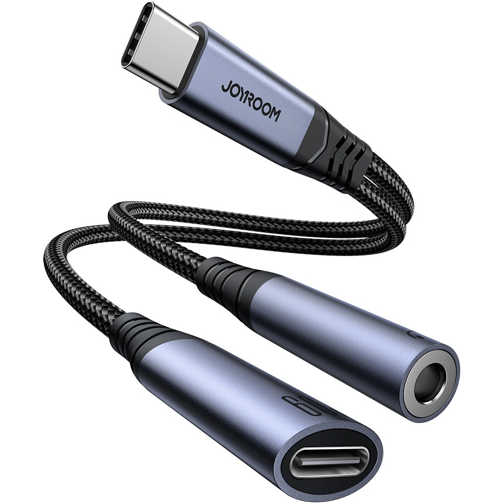 Hurtownia GSM - Adaptér DAC 2w1 Joyroom SY-C02 USB-C / USB-C, mini jack 3.5mm černý - JYR954 - {ean13} - Hurt