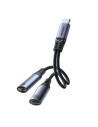 Adaptér DAC 2w1 Joyroom SY-C03 USB-C / 2xUSB-C černý