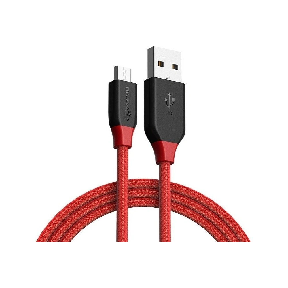 Wholesale Micro USB AmpCore Cable BlitzWolf BW-MC4 1m Red - BLZ131RED - {ean13} - Hurt