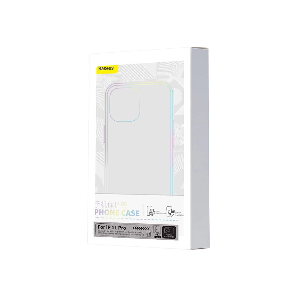 Hurtownia GSM - Case Baseus Magnetic Crystal Clear Apple iPhone 11 Pro (transparent) + gehärtetes Glas + Reinigungsset - BSU4808 - {ean13} - Hurt