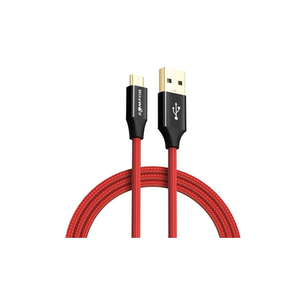 Hurtownia GSM - Kabel Micro USB AmpCore Turbo BlitzWolf BW-MC8 1,8m (czerwony) - BLZ133RED - {ean13} - Hurt