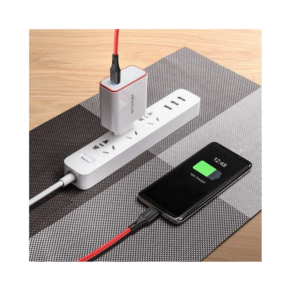 Wholesale USB-C PD Cable BlitzWolf BW-TC17 PD3.0 QC4.0 0.9m Red - BLZ134RED - {ean13} - Hurt