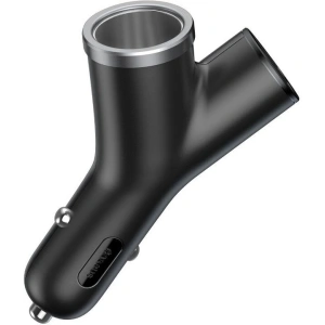 Hurtownia GSM - Ładowarka samochodowa Baseus Y Type 2xUSB 3,4A 40W (czarna) - BSU594BLK - {ean13} - Hurt