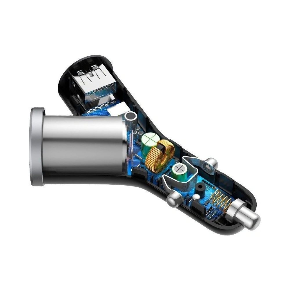 Hurtownia GSM - Ładowarka samochodowa Baseus Y Type 2xUSB 3,4A 40W (czarna) - BSU594BLK - {ean13} - Hurt