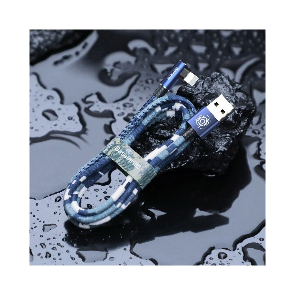 Hurtownia GSM - Cablul unghiular Lightning USB Baseus Camouflage 2,4A 1m (albastru) - BSU596BLU - {ean13} - Hurt