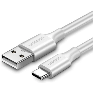 Niklowany kabel USB-C QC3.0 UGREEN 0.25m (biały)