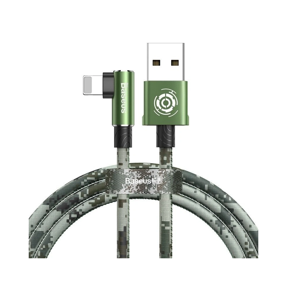 Hurtownia GSM - Kabel unghiular Lightning USB Baseus Camouflage 2,4A 1m (verde) - BSU597GRN - {ean13} - Hurt