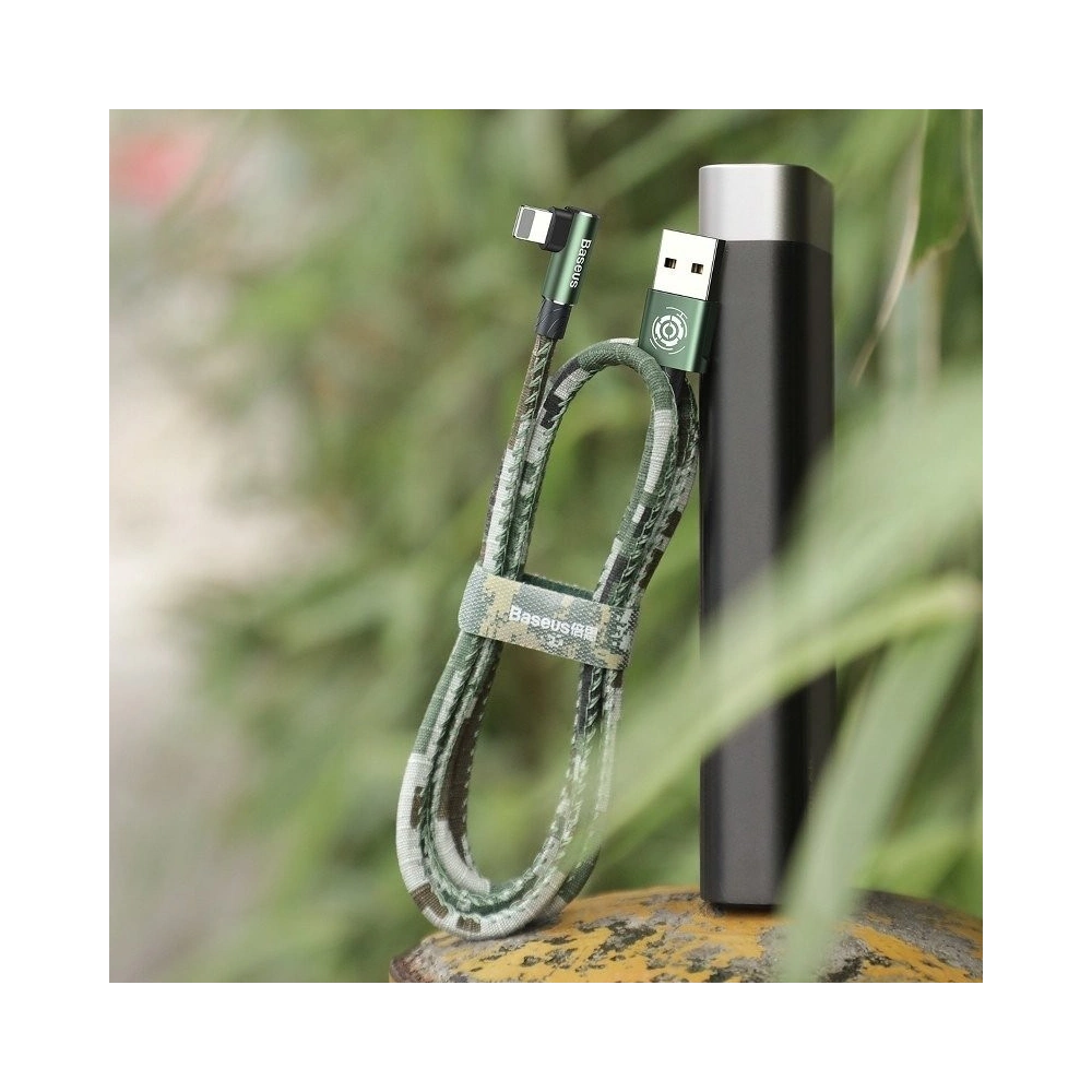 Hurtownia GSM - Kabel unghiular Lightning USB Baseus Camouflage 2,4A 1m (verde) - BSU597GRN - {ean13} - Hurt